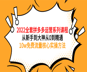 【2022拼多多实操】全套核心课程