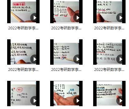 2022考研数学李永乐线性代数基础