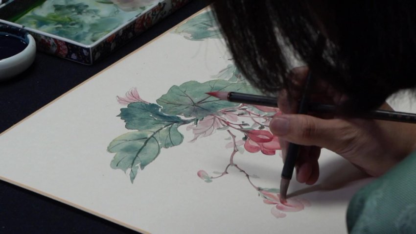零基础国画入门：小马啸羽没骨花鸟